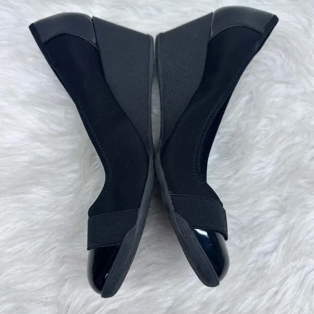 Anne Klein Wedge Pumps Taite2‎ Black Fabric